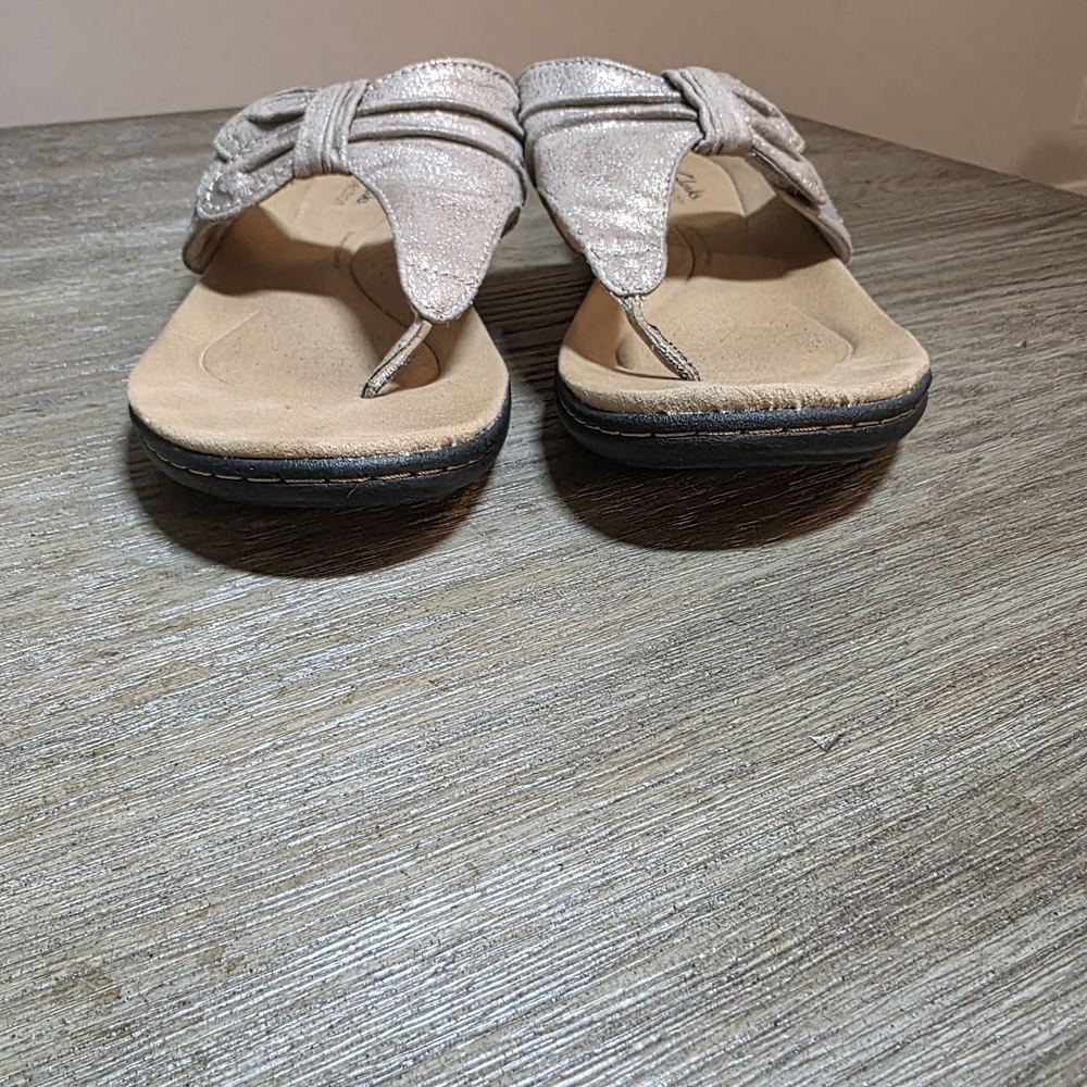 Clarks Women's Silver Sandals - Picture 3 of 5